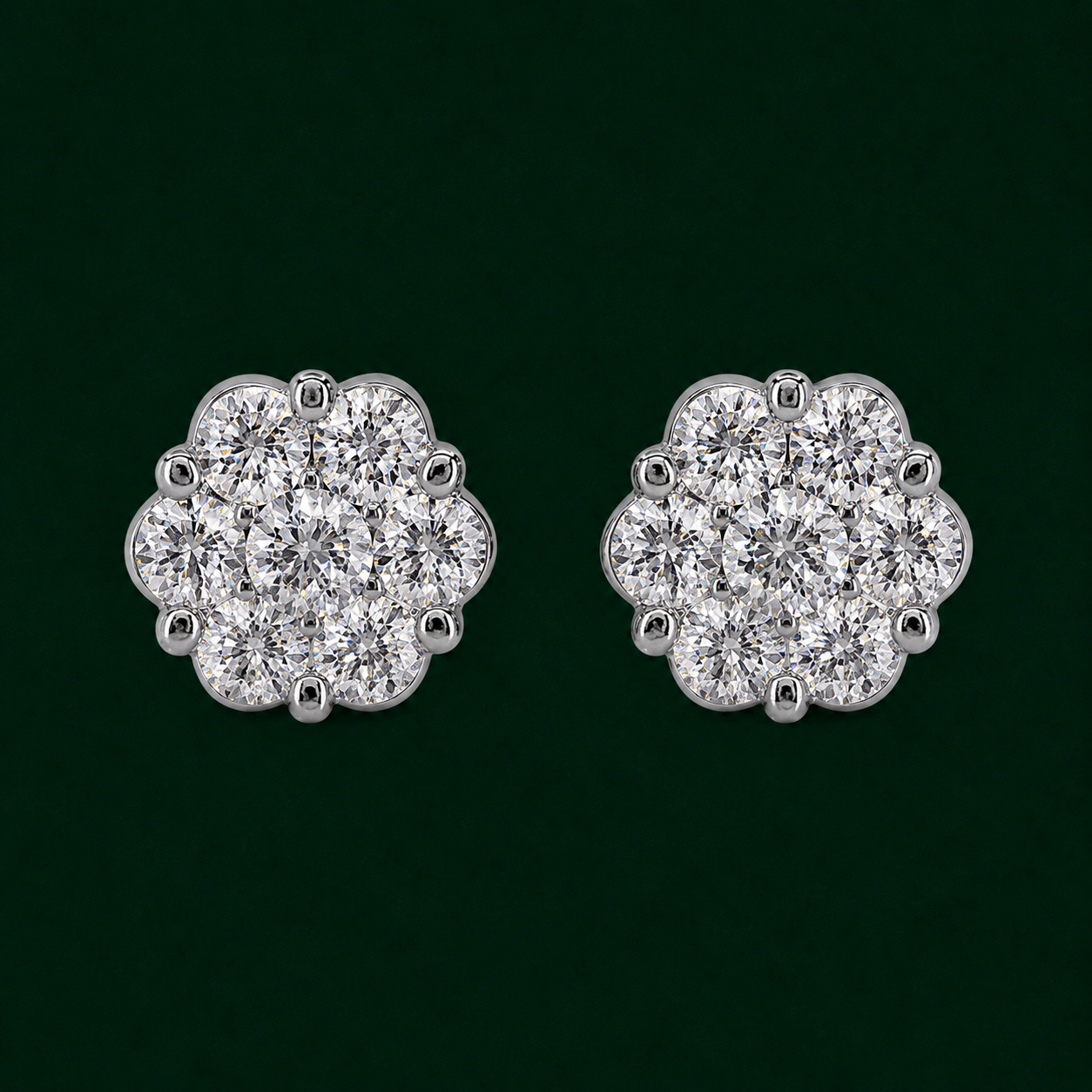 Flower VVS Moissanite Diamond Earrings