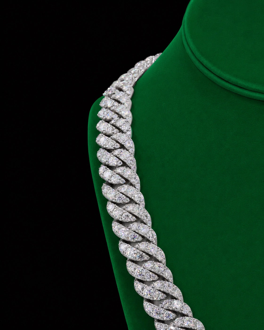 2 Row VVS Moissanite Diamond 10MM 22Inch Cuban