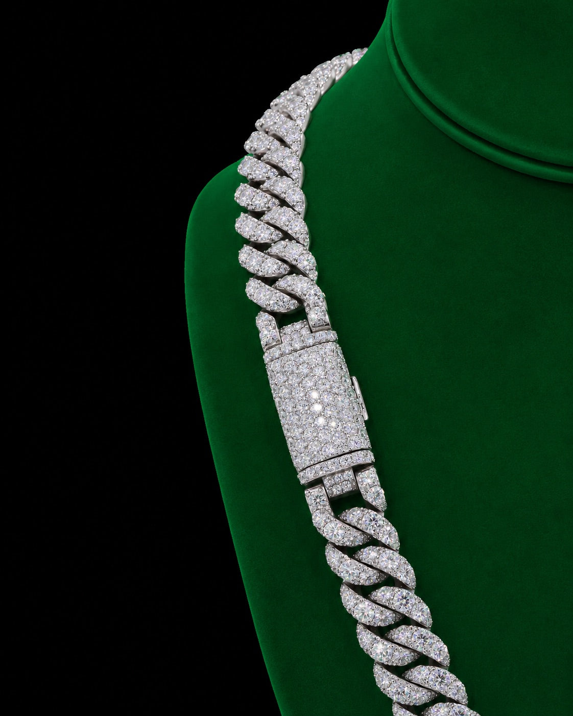 2 Row VVS Moissanite Diamond 10MM 22Inch Cuban