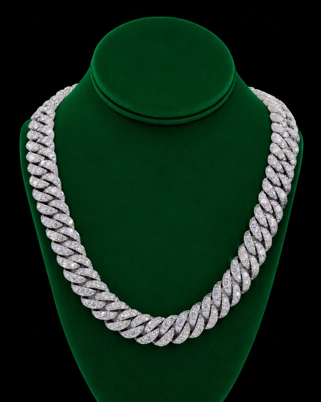 2 Row VVS Moissanite Diamond 10MM 22Inch Cuban
