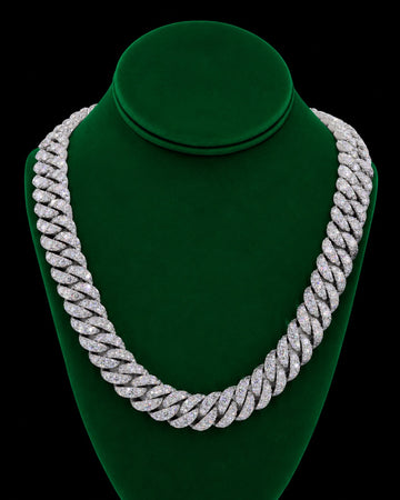 2 Row VVS Moissanite Diamond 10MM 22Inch Cuban