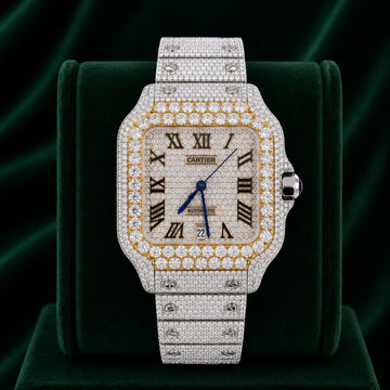 CS TWO TONE 41MM MOISSANITE DIAMOND WATCH 20CT