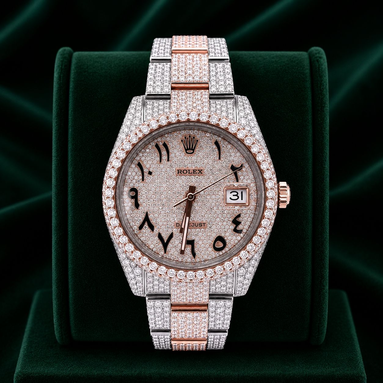 DJ TWO-TONE GOLD 41MM MOISSANITE DIAMOND WATCH 22CT