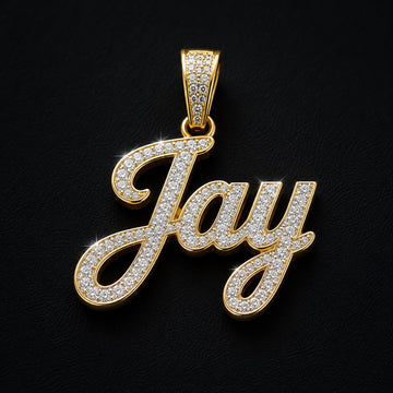 Single Plate VVS Moissanite - Custom Name Pendant
